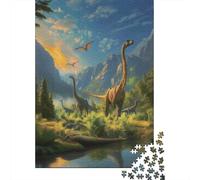 Puzzle Jigsaw 1000 Pièces Dinosaures à Mountain Valley Puzzles 38x26cm/1000pcs pour Enfants Cadeau Jeu D'Intelligence Pression Réduite DIY Carton
