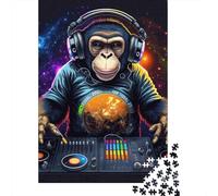 Puzzle Jigsaw 1000 Pièces DJ Monkey Espace Puzzles 38x26cm/1000pcs pour Enfants Cadeau Jeu D'Intelligence Pression Réduite Bricolage Carton