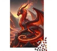 Puzzle Jigsaw 1000 Pièces Fantaisie Dragon Feu Puzzles 52x38cm/1000pcs pour Adultes Et Enfants Cadeau Jeu D'Intelligence Familial Bricolage Carton
