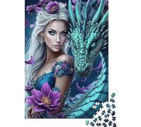 Puzzle Jigsaw 1000 Pièces Fantasy Dragon Reine Puzzles 52x38cm/1000pcs pour Enfants Cadeau Jeu D'Intelligence Familial DIY Carton