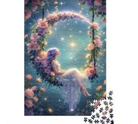 Puzzle Jigsaw 1000 Pièces Fantasy Fleur Swing Puzzles 52x38cm/1000pcs pour Enfants Cadeau Jeu D'Intelligence Pression Réduite DIY Carton