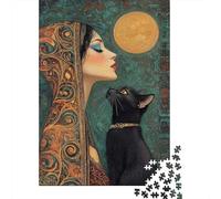Puzzle Jigsaw 1000 Pièces Femme Mystique Lune Puzzles 52x38cm/1000pcs pour Enfants Cadeau Jeu D'Intelligence Pression Réduite DIY Carton