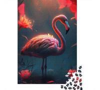 Puzzle Jigsaw 1000 Pièces Flamingo dans Dreamy Waters Puzzles 70x50cm/1000pcs pour Enfants Cadeau Jeu D'Intelligence Familial DIY Carton