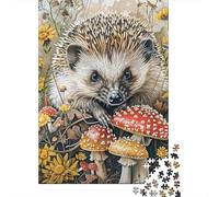 Puzzle Jigsaw 1000 Pièces Hedgehog dans la forêt Puzzles 38x26cm/1000pcs pour Enfants Cadeau Jeu D'Intelligence Familial DIY Carton