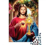 Puzzle Jigsaw 1000 Pièces Jésus Sacré Cœur Puzzles 52x38cm/1000pcs pour Enfants Cadeau Jeu D'Intelligence Familial DIY Carton
