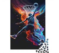 Puzzle Jigsaw 1000 Pièces Joueur de Basket-Ball Slam Puzzles 70x50cm/1000pcs pour Enfants Cadeau Jeu D'Intelligence Pression Réduite Bricolage Carton
