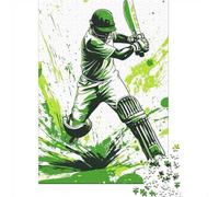 Puzzle Jigsaw 1000 Pièces Joueur de Cricket Action Puzzles 38x26cm/1000pcs pour Enfants Cadeau Jeu D'Intelligence Familial Bricolage Carton