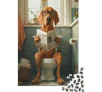 Puzzle Jigsaw 1000 Pièces Journal de Lecture de Chien Puzzles 52x38cm/1000pcs pour Enfants Cadeau Jeu D'Intelligence Familial Bricolage Carton