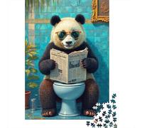 Puzzle Jigsaw 1000 Pièces Journal de Lecture Panda Puzzles 70x50cm/1000pcs pour Adultes Et Enfants Cadeau Jeu D'Intelligence Pression Réduite DIY Carton