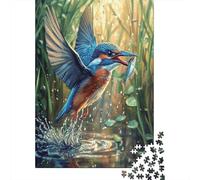 Puzzle Jigsaw 1000 Pièces Kingfisher pêche Poisson Puzzles 38x26cm/1000pcs pour Enfants Cadeau Jeu D'Intelligence Pression Réduite DIY Carton