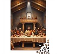 Puzzle Jigsaw 1000 Pièces La Peinture du dernier dîner Puzzles 70x50cm/1000pcs pour Adultes Et Enfants Cadeau Jeu D'Intelligence Familial Bricolage Carton
