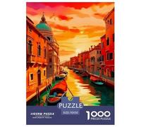 Puzzle Jigsaw 1000 Pièces Les canaux de Venise Puzzles 70x50cm/1000pcs pour Adultes Et Enfants Cadeau Jeu D'Intelligence Familial Bricolage Carton