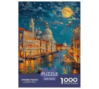 Puzzle Jigsaw 1000 Pièces Les canaux de Venise Puzzles 70x50cm/1000pcs pour Enfants Cadeau Jeu D'Intelligence Pression Réduite DIY Carton