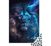 Puzzle Jigsaw 1000 Pièces Lion Bleu Fantasy Puzzles 52x38cm/1000pcs pour Enfants Cadeau Jeu D'Intelligence Pression Réduite Bricolage Carton