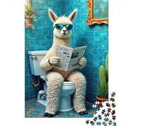 Puzzle Jigsaw 1000 Pièces Lire drôle Llama Puzzles 70x50cm/1000pcs pour Enfants Cadeau Jeu D'Intelligence Pression Réduite Bricolage Carton