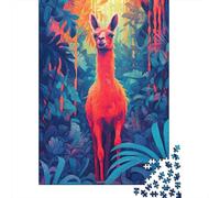 Puzzle Jigsaw 1000 Pièces Llama dans la Jungle Puzzles 52x38cm/1000pcs pour Enfants Cadeau Jeu D'Intelligence Pression Réduite Bricolage Carton