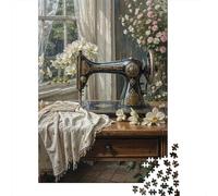 Puzzle Jigsaw 1000 Pièces Machine à Coudre Vintage Puzzles 38x26cm/1000pcs pour Enfants Cadeau Jeu D'Intelligence Pression Réduite Bricolage Carton