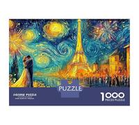 Puzzle Jigsaw 1000 Pièces Mariage de Style Van Gogh Paris Puzzles 52x38cm/1000pcs pour Adultes Et Enfants Cadeau Jeu D'Intelligence Familial DIY Carton