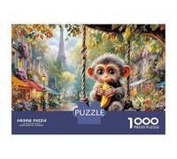 Puzzle Jigsaw 1000 Pièces Monkey Swing à Paris Puzzles 70x50cm/1000pcs pour Adultes Et Enfants Cadeau Jeu D'Intelligence Pression Réduite DIY Carton
