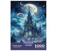 Puzzle Jigsaw 1000 Pièces Moon Night Magnifique château Puzzles 38x26cm/1000pcs pour Adultes Et Enfants Cadeau Jeu D'Intelligence Familial DIY Carton