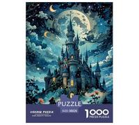 Puzzle Jigsaw 1000 Pièces Moon Night Magnifique château Puzzles 38x26cm/1000pcs pour Adultes Et Enfants Cadeau Jeu D'Intelligence Familial Bricolage Carton