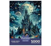 Puzzle Jigsaw 1000 Pièces Moon Night Magnifique château Puzzles 70x50cm/1000pcs pour Enfants Cadeau Jeu D'Intelligence Familial DIY Carton