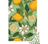 Puzzle Jigsaw 1000 Pièces Motif de Citron-Botanical Illustration Style Puzzles 52x38cm/1000pcs pour Enfants Cadeau Jeu D'Intelligence Familial DIY Carton