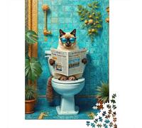 Puzzle Jigsaw 1000 Pièces News de Lecture de Chat drôle Puzzles 70x50cm/1000pcs pour Adultes Et Enfants Cadeau Jeu D'Intelligence Pression Réduite DIY Carton