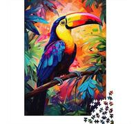Puzzle Jigsaw 1000 Pièces Oiseau de la Jungle Toucan Puzzles 70x50cm/1000pcs pour Enfants Cadeau Jeu D'Intelligence Pression Réduite Bricolage Carton