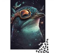 Puzzle Jigsaw 1000 Pièces Oiseau stylisé avec Lunettes Puzzles 52x38cm/1000pcs pour Enfants Cadeau Jeu D'Intelligence Pression Réduite Bricolage Carton