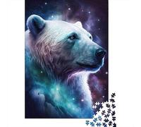Puzzle Jigsaw 1000 Pièces Ours Polaire Cosmique Puzzles 52x38cm/1000pcs pour Enfants Cadeau Jeu D'Intelligence Familial Bricolage Carton