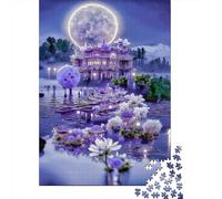 Puzzle Jigsaw 1000 Pièces Palais de la Lune Fantasy Puzzles 52x38cm/1000pcs pour Enfants Cadeau Jeu D'Intelligence Pression Réduite DIY Carton