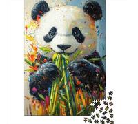 Puzzle Jigsaw 1000 Pièces Panda Mangeant Le Bambou Puzzles 52x38cm/1000pcs pour Adultes Et Enfants Cadeau Jeu D'Intelligence Pression Réduite DIY Carton