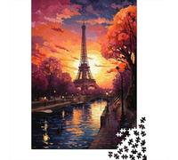 Puzzle Jigsaw 1000 Pièces Paris Sunset Vue Puzzles 38x26cm/1000pcs pour Enfants Cadeau Jeu D'Intelligence Familial DIY Carton