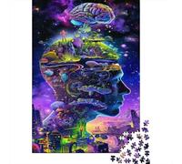 Puzzle Jigsaw 1000 Pièces Paysage Mental psychédélique Puzzles 38x26cm/1000pcs pour Enfants Cadeau Jeu D'Intelligence Pression Réduite Bricolage Carton