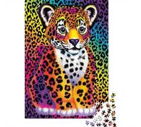 Puzzle Jigsaw 1000 Pièces Petit léopard Arc-en-Ciel Puzzles 52x38cm/1000pcs pour Enfants Cadeau Jeu D'Intelligence Pression Réduite Bricolage Carton