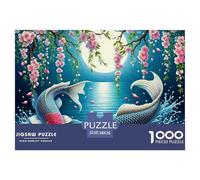 Puzzle Jigsaw 1000 Pièces Poissons Koi Puzzles 38x26cm/1000pcs pour Adultes Et Enfants Cadeau Jeu D'Intelligence Pression Réduite Bricolage Voitureton