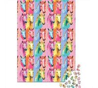 Puzzle Jigsaw 1000 Pièces Portraits de Chevaux Puzzles 70x50cm/1000pcs pour Enfants Cadeau Jeu D'Intelligence Familial Bricolage Carton