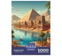 Puzzle Jigsaw 1000 Pièces Pyramides égyptiennes Puzzles 70x50cm/1000pcs pour Enfants Cadeau Jeu D'Intelligence Pression Réduite Bricolage Carton