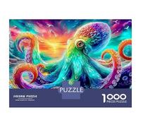 Puzzle Jigsaw 1000 Pièces Rainbow Octopus par Shore Puzzles 38x26cm/1000pcs pour Enfants Cadeau Jeu D'Intelligence Pression Réduite Bricolage Carton