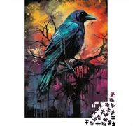 Puzzle Jigsaw 1000 Pièces Raven sur Branch Puzzles 38x26cm/1000pcs pour Enfants Cadeau Jeu D'Intelligence Pression Réduite Bricolage Carton