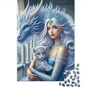 Puzzle Jigsaw 1000 Pièces Reine de Glace Dragon Puzzles 38x26cm/1000pcs pour Enfants Cadeau Jeu D'Intelligence Pression Réduite DIY Carton