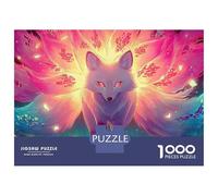 Puzzle Jigsaw 1000 Pièces Renard à Neuf queues en Couleurs néon Puzzles 70x50cm/1000pcs pour Adultes Et Enfants Cadeau Jeu D'Intelligence Pression Réduite DIY Carton
