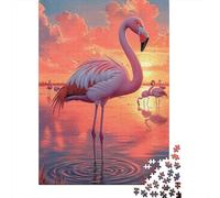 Puzzle Jigsaw 1000 Pièces Scène de Coucher de Soleil Flamingo Puzzles 38x26cm/1000pcs pour Adultes Et Enfants Cadeau Jeu D'Intelligence Pression Réduite Bricolage Carton