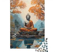 Puzzle Jigsaw 1000 Pièces Scène de méditation du Bouddha Puzzles 52x38cm/1000pcs pour Adultes Et Enfants Cadeau Jeu D'Intelligence Familial Bricolage Carton
