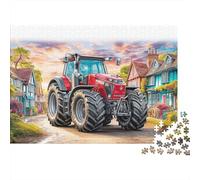 Puzzle Jigsaw 1000 Pièces Scène de Tracteur Rural Puzzles 38x26cm/1000pcs pour Adultes Et Enfants Cadeau Art numérique Style Vibrant Jeu D'Intelligence Pression Réduite Bricolage Carton