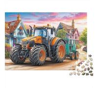Puzzle Jigsaw 1000 Pièces Scène de Tracteur Rural Puzzles 38x26cm/1000pcs pour Enfants Cadeau Illustration de Campagne Vintage Jeu D'Intelligence Pression Réduite Bricolage Carton