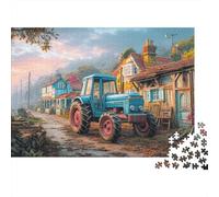 Puzzle Jigsaw 1000 Pièces Scène de Tracteur Rural Puzzles 52x38cm/1000pcs pour Adultes Et Enfants Cadeau Illustration de Campagne Vintage Jeu D'Intelligence Pression Réduite DIY Carton