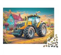 Puzzle Jigsaw 1000 Pièces Scène de Tracteur Rural Puzzles 70x50cm/1000pcs pour Adultes Et Enfants Cadeau Illustration de Campagne colorée Jeu D'Intelligence Pression Réduite Bricolage Carton