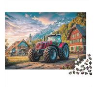 Puzzle Jigsaw 1000 Pièces Scène de Tracteur Rural Puzzles 70x50cm/1000pcs pour Enfants Cadeau Scène Rurale Alpine Jeu D'Intelligence Familial Bricolage Carton